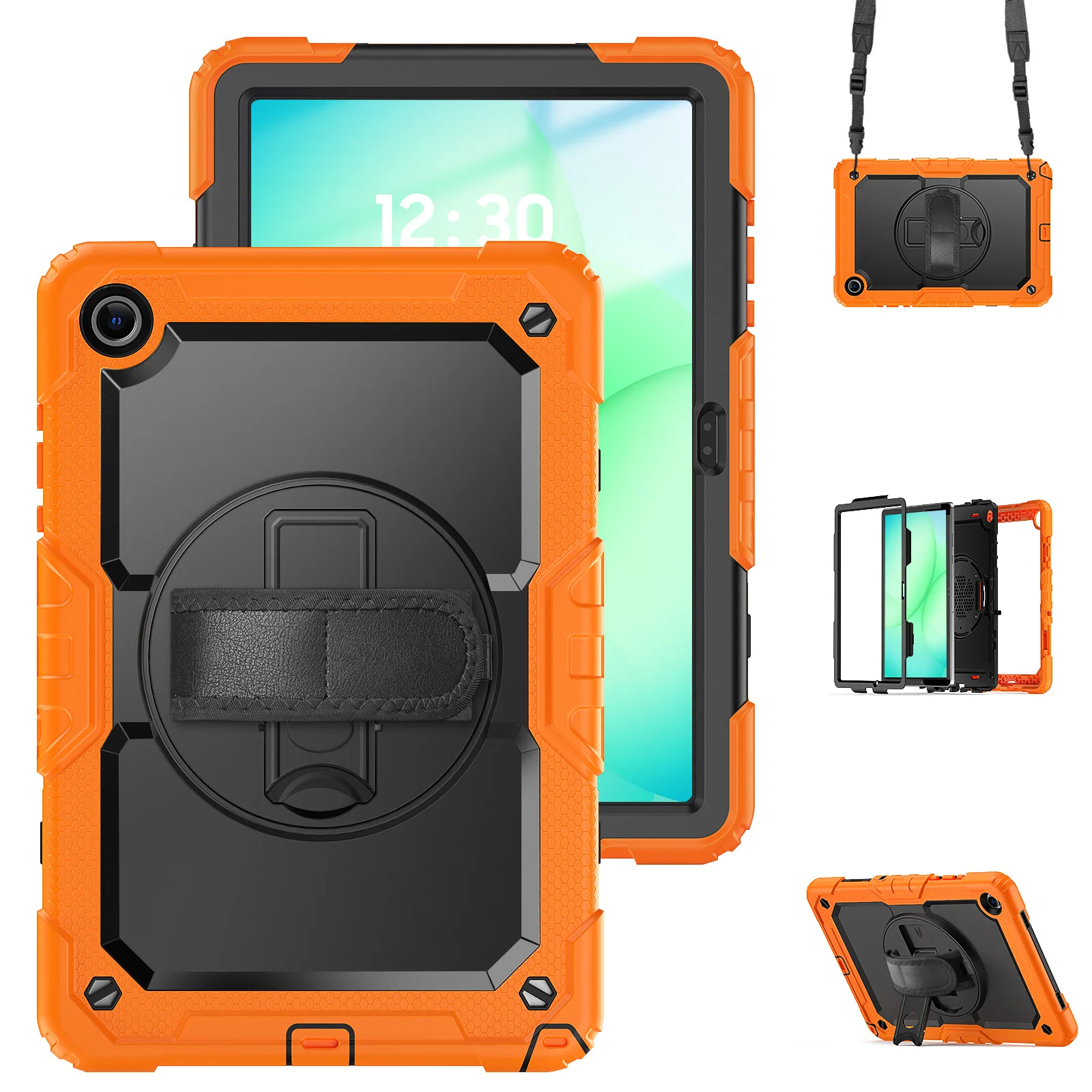 Durable Shockproof Tablet Case with Hand & Shoulder Straps - Kids Safe Cover