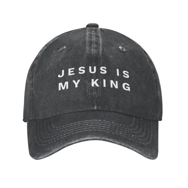 

Custom Cotton Jesus Is My King Baseball Cap Sports Men Women's Adjustable Catholic Christian Faith Dad Hat Autumn