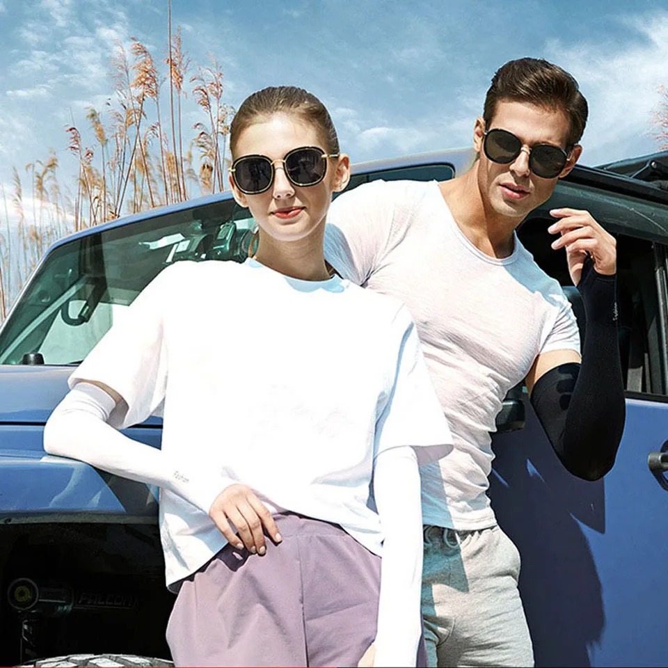 Anti-UV Cycling Arm Sleeves Ice Fabric Sunscreen Ridding Running Sleeve Outdoor Sport Bike Tourism Arm Warmers Men Women