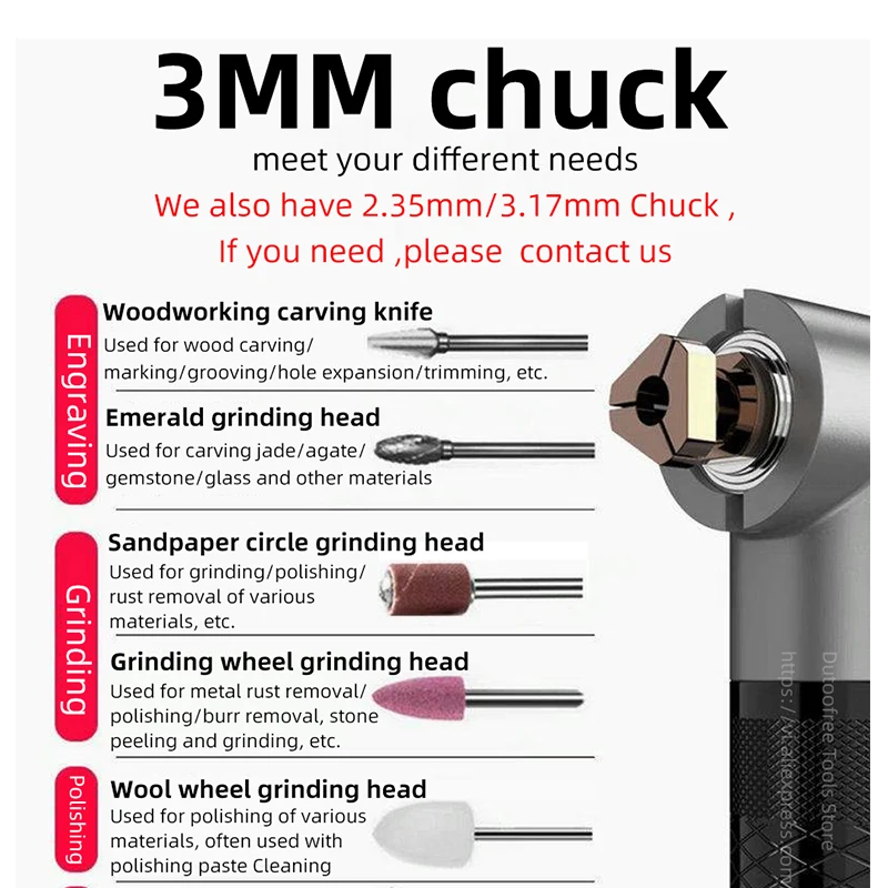 200W Micro Angle Grinder Multifunction 90° Electric Elbow Grinding Machine Elbow Engraving Polisher Ceramic Tile Cleaning Tools 5