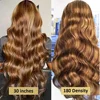 30 40 Inch 250 Density 4/27 Highlight Ombre Blonde Body Wave 13x4 Lace Front Wig Brown Color 13x6 HD Lace Frontal Human Hair Wig 2