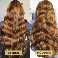 30 40 Inch 250 Density 4/27 Highlight Ombre Blonde Body Wave 13x4 Lace Front Wig Brown Color 13x6 HD Lace Frontal Human Hair Wig 2