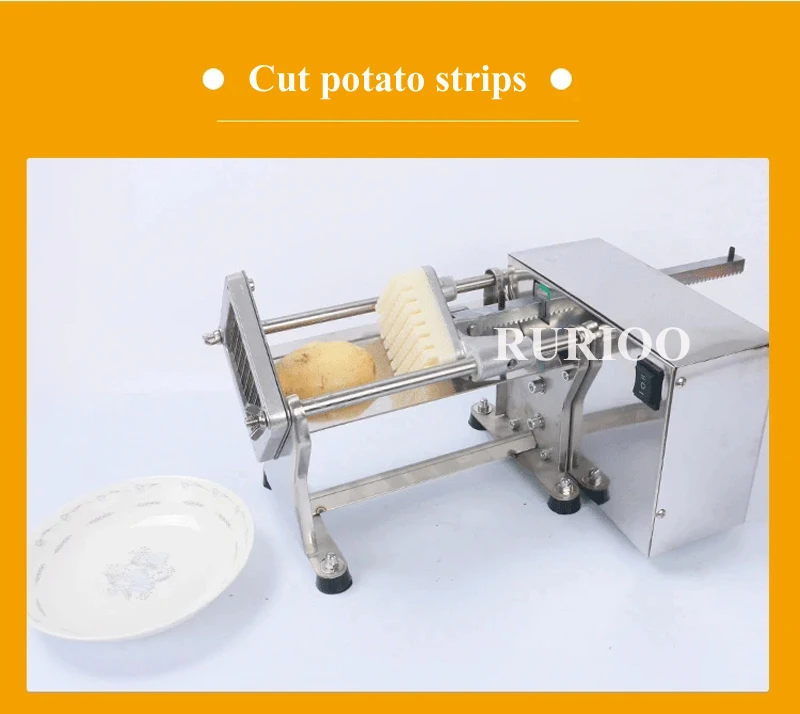 Description Picture 6 of itemElectric French Fries Potato Chip Carrot Cutter Slicer Stainless Steel Vegetable Fruit Shredding Machine Cut Potato Strips