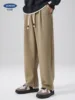 DUKEEN Pique Fabrics Sweatpants for Men Loose Causal Straight Legged Trouse Autumn and Winter Solid Colors Sports Fleece Pants 2