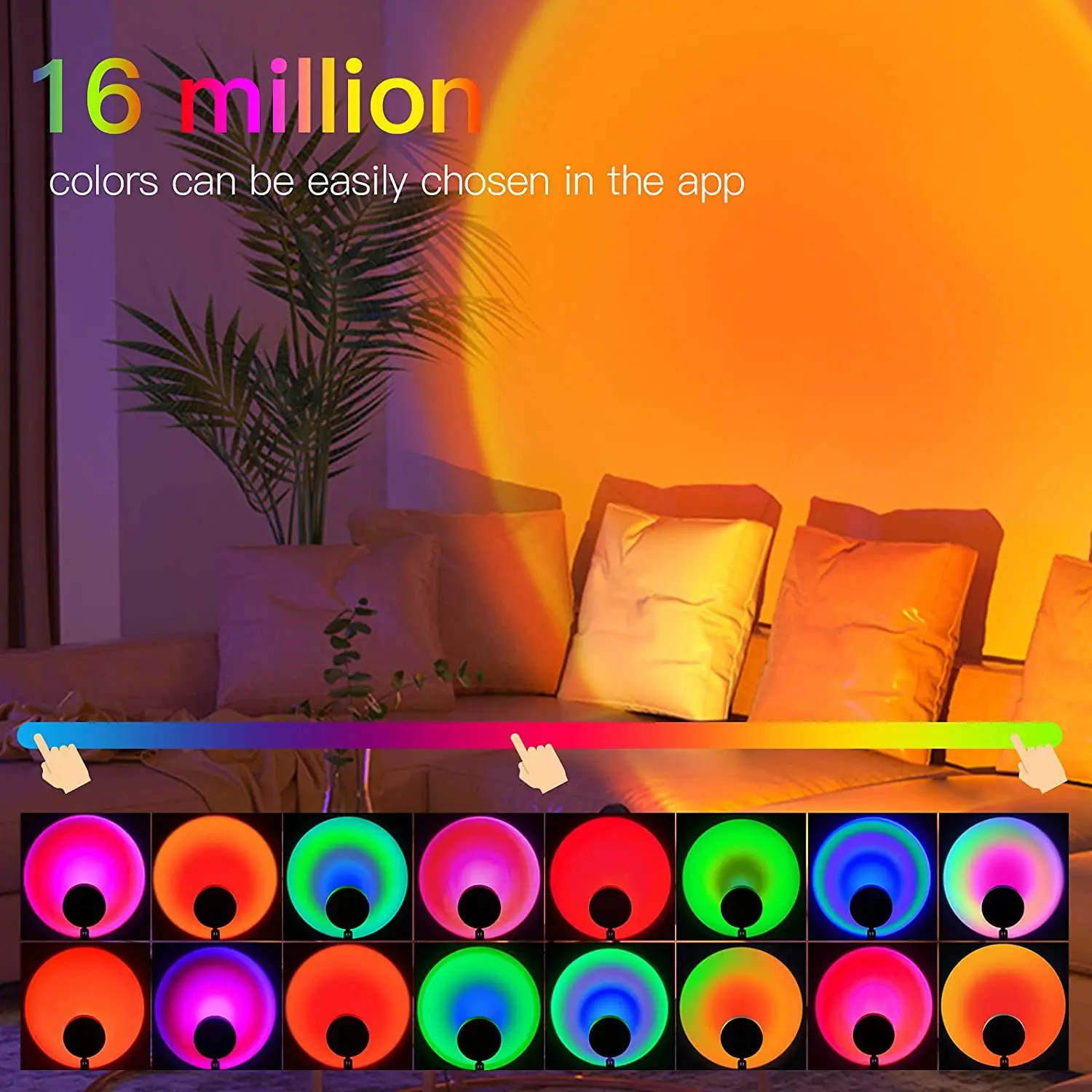 Tuya WIFI BT Sunset Lamp APP Remote Control RGB Landing Atmosphere Lamp Rainbow Projection Live Background Sunset