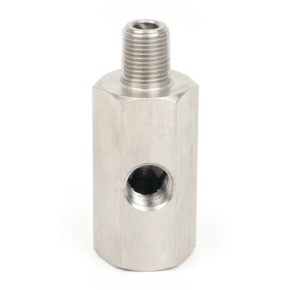 Side Holes Oil Pressure Sensor Connector 1/8 NPT Female To 1/4NPT 1/8NPT 1/8BSPT M10 M12 M14*1.5 Feed Line Gauge Tee Adapter 2