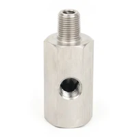 Side Holes Oil Pressure Sensor Connector 1/8 NPT Female To 1/4NPT 1/8NPT 1/8BSPT M10 M12 M14*1.5 Feed Line Gauge Tee Adapter 2