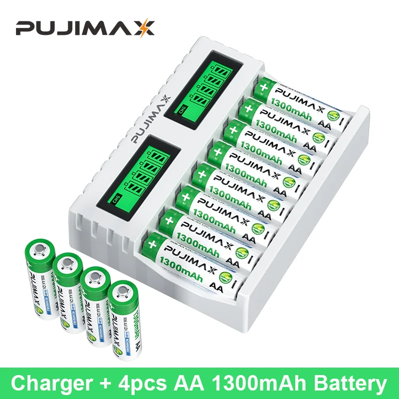 Acheter Chargeur noir à 8 emplacements pour batterie rechargeable AA/AAA 1,2  V NiMH