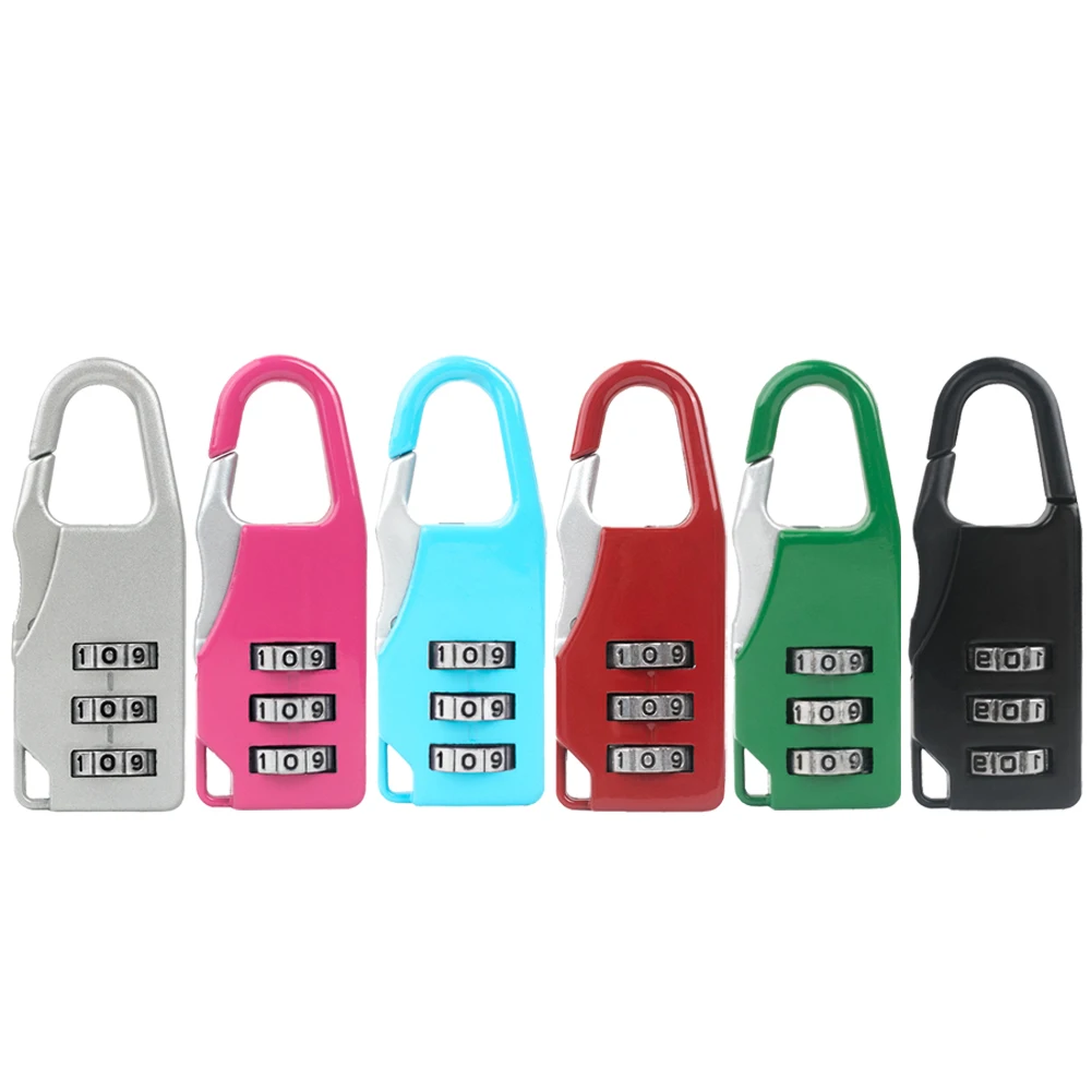 3 Digit Zinc Alloy Combination Lock Travel Suitcase Zipper Bag Backpack Padlock