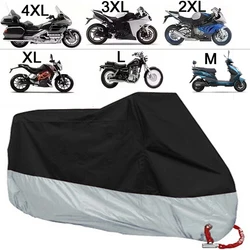 Premium Silver Motorcycle Cover - Waterproof, UV Protection, Outdoor Dustproof, Rain Resistant - 2XL  2101 - 2200mm (Silvery Black)