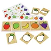 Wooden Montessori Early Education Fruit Vegetable Pairing Puzzle Kids Color Recognition Game Educational Toys For Children 1