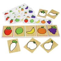 Wooden Montessori Early Education Fruit Vegetable Pairing Puzzle Kids Color Recognition Game Educational Toys For Children 1