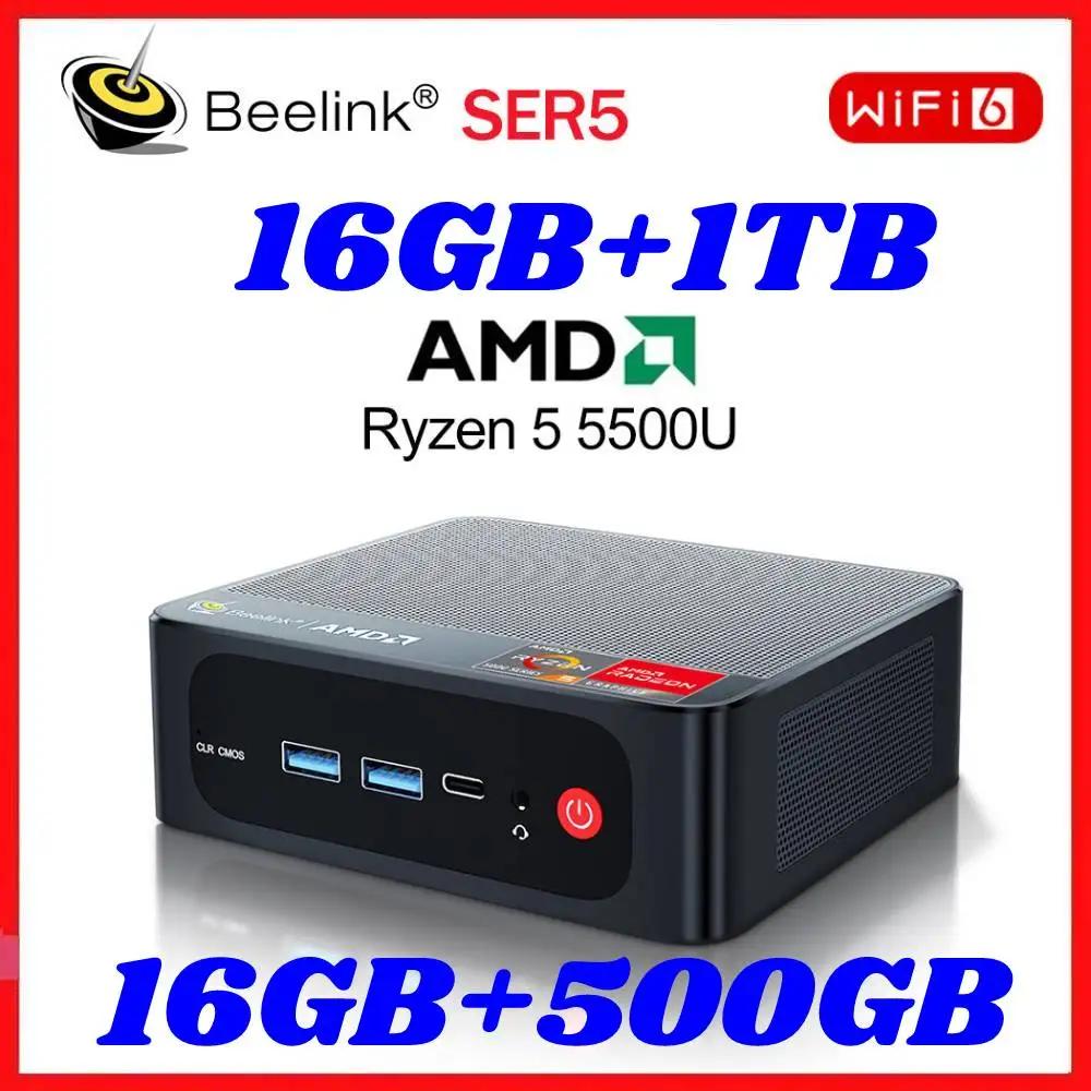 beelink SER5 ミニPC Ryzen5 5500U  16G 500G