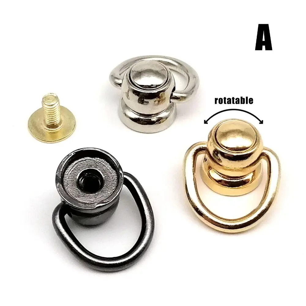 10Pcs/Pack Zinc-Alloy Ball Nail Screwback Screw Back Rivet Stud Spot with O Ring for Handmade Leather Bag Belt Strap Phone Case