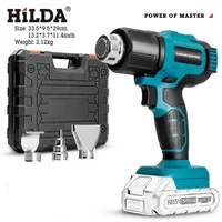 Handheld Hot Air Gun Rechargeable Cordless 300-550℃ Temperature Adjustable Electric Heat Gun with Nozzles for Makita 18V Battery 1