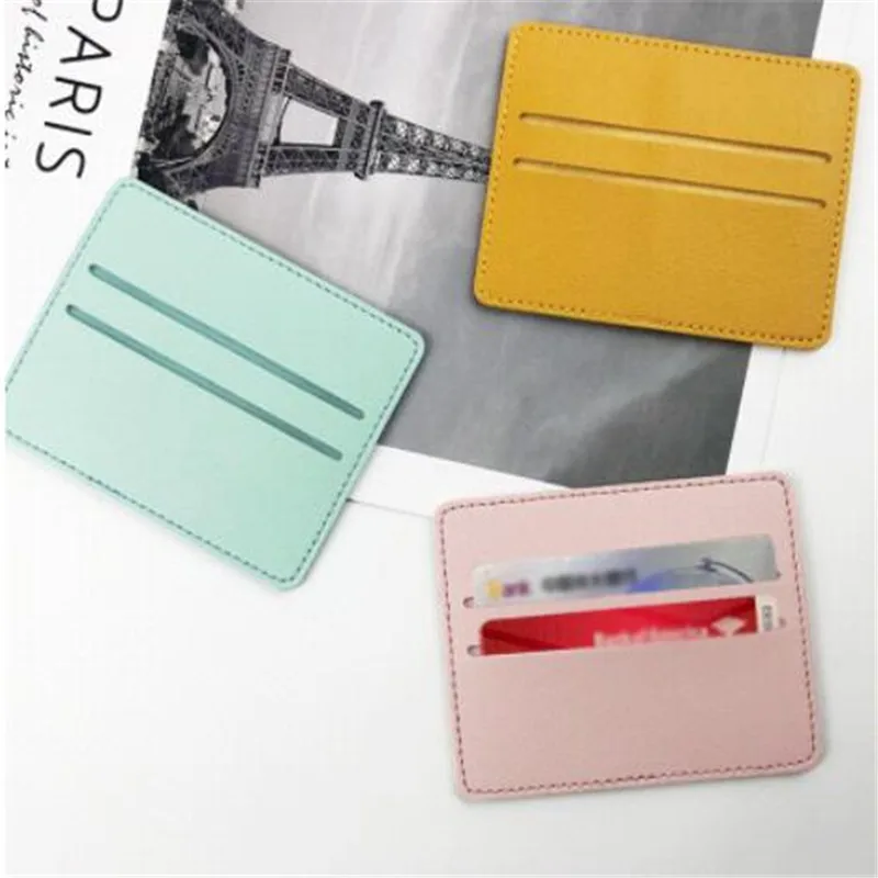 2 Slot Slim PU Leather Credit Card Holder Wallet for Women Men