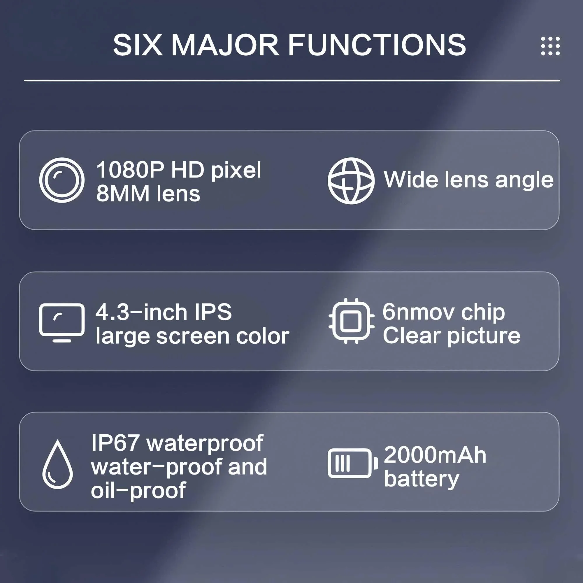 1080P HD WiFi 내시경 검사 카메라 43인치 디스플레이 15m 케이블 듀얼 헤드 2600mAh 자동차 전기 및 배관용 자동차 공구