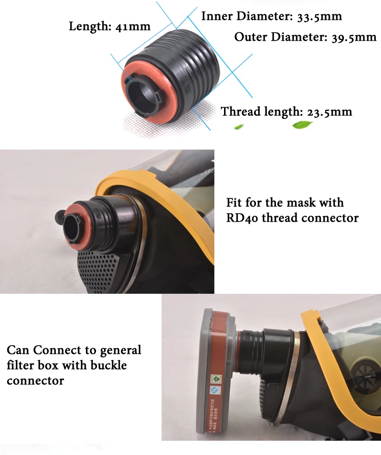 Modell Y 40 mm Universal-Atemschlauch, anschließbar, Gasmaske, Atemweg-Gasmaske, Atemweg-Gummi-Trigeminusrohr für 6200/7502/6800 – Detail 10