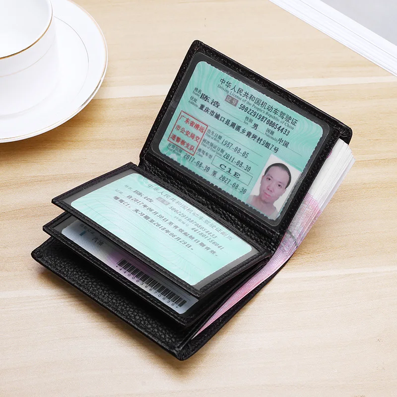 Portadocumenti Auto In Pelle - 4 Scomparti Per Carta Grigia E Patente - Foto 5