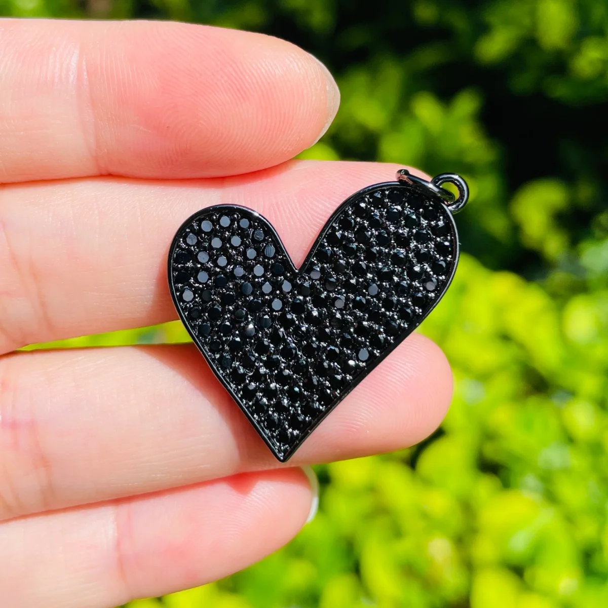 5pcs Zirconia Micro Pave Heart Charms Exquisite Pendant for Women