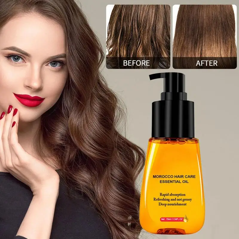 

Sdotter 70ml Morocco Argan Hair Oil Essence Moisturizing Nourishing Repair Damage Hair Essential Oil For Rough And Dry Hair Scal