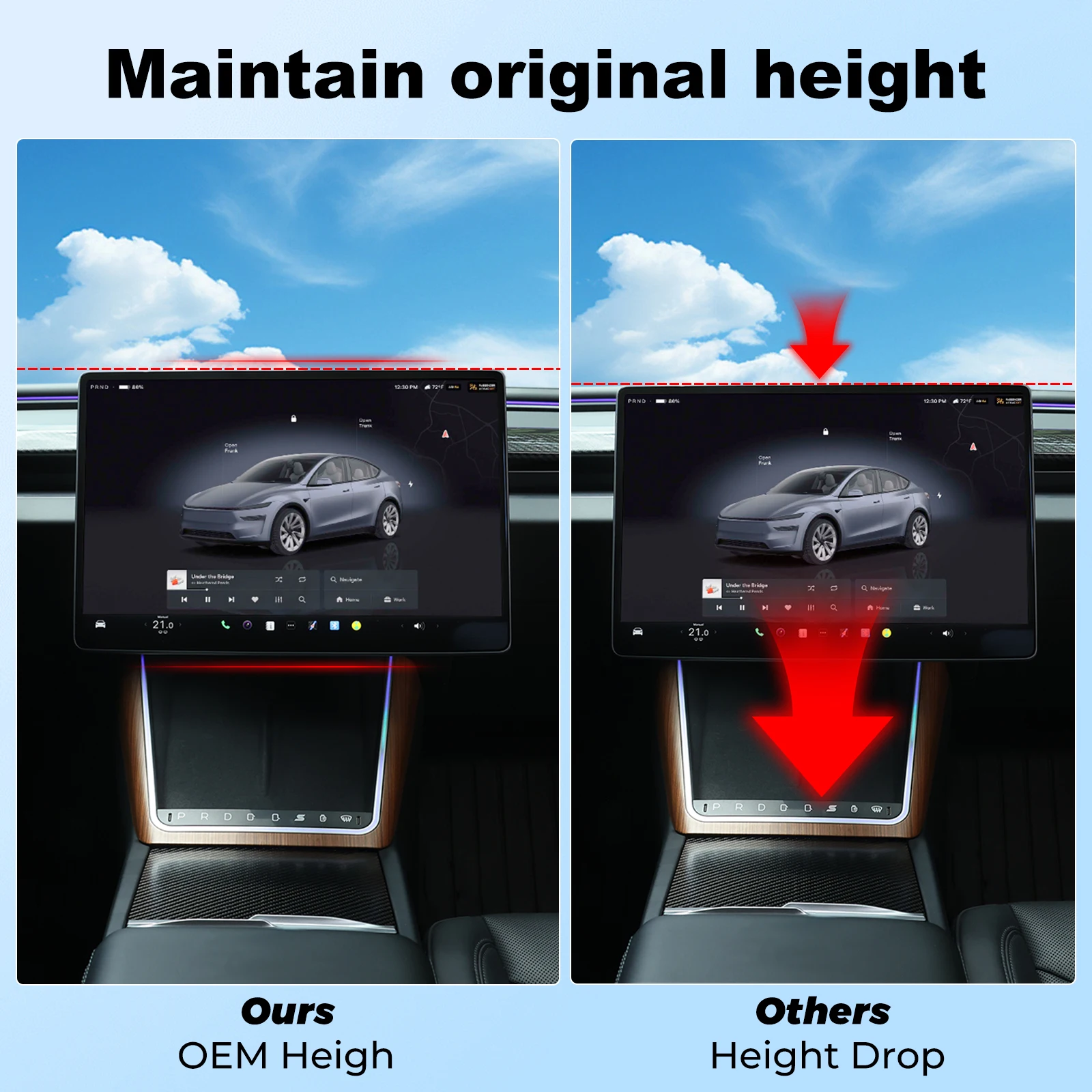 Car GPS Navigation Adjustment Holder Tesla Model Y Juniper 2025 Model 3 Highland Central Control Screen Rotation