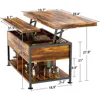 Lift Top Coffee Table ，4 in 1 Multi-Function Coffee Table with Hidden Compartment ，Modern Lift Tabletop Dining Table 3