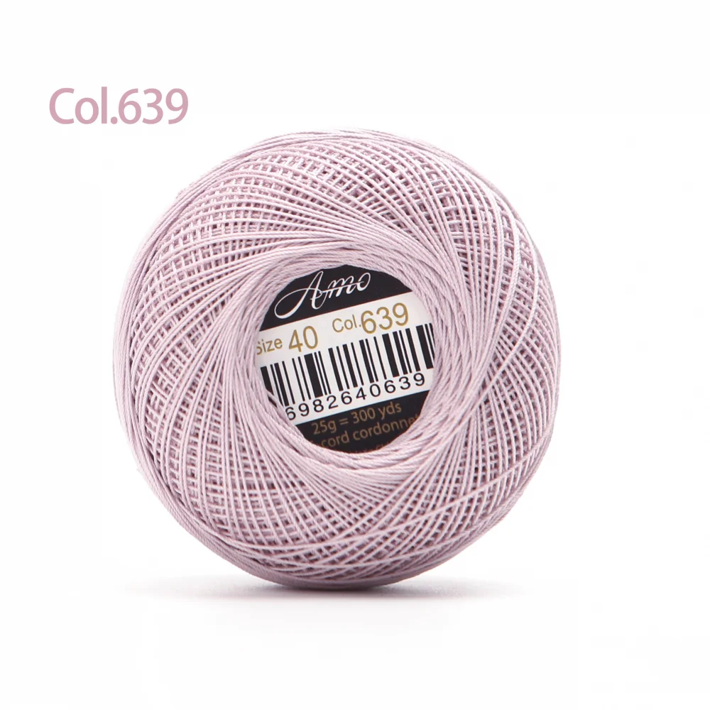 Premium 40-Size Double Mercerized Egyptian Cotton Crochet Thread – Perfect for Tatting Projects, 25g Ball, 300 Yards, Available in 56 Vibrant Colors