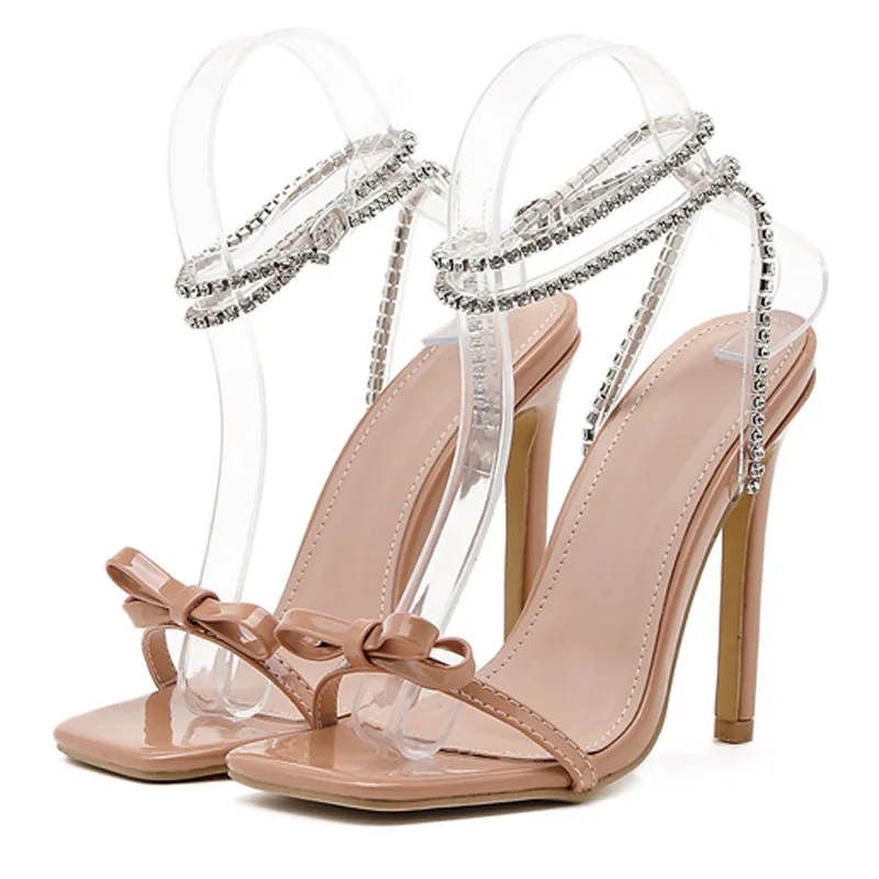 

Женские босоножки на тонком каблуке 11,5 см, с квадратным носком