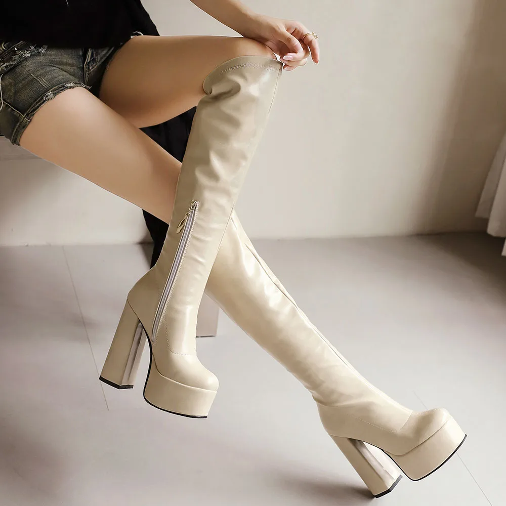 2025 Plus Size 46 Brand Vintage y2k style Black Knee High