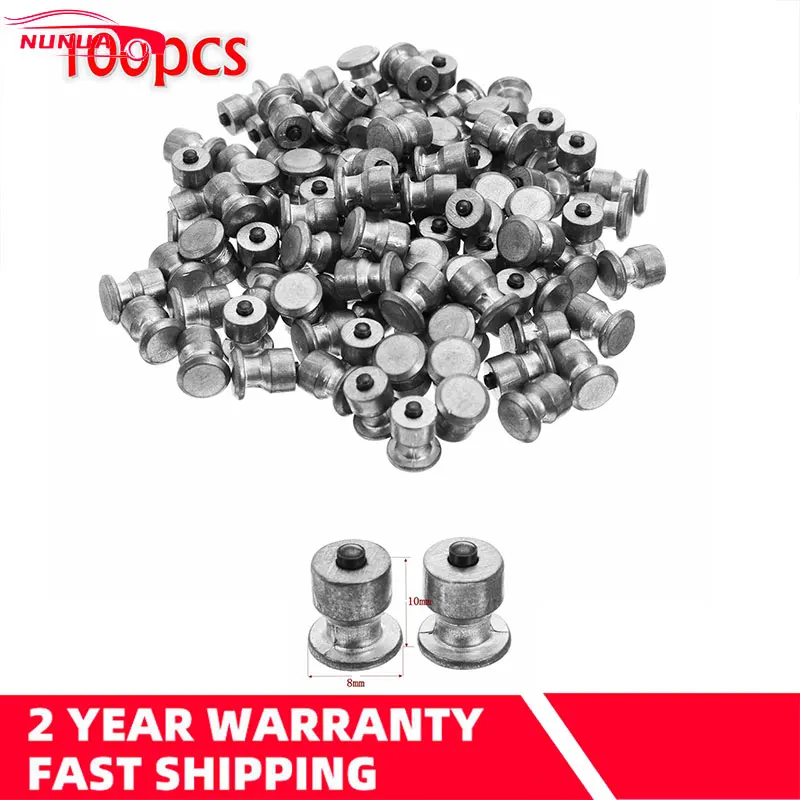 Wheel Tyre Studs 100Pcs Winter Car Tires 8x10mm Screw Snow Spikes for Shoes ATV Car Motorcycle Tire