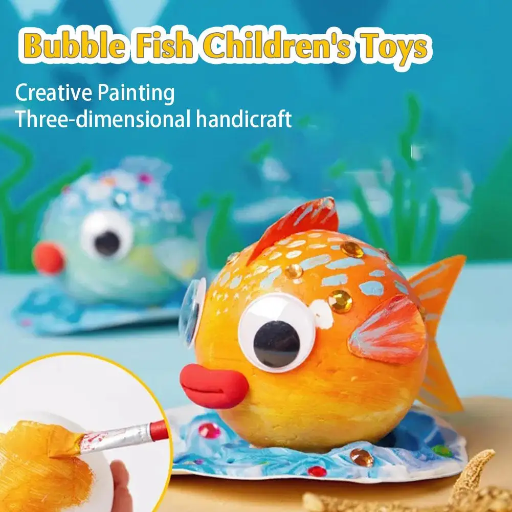 

DIY Bubble Fish Drawing Toys For Children Foam Ball Painting Kindergarten Art Kids Craft Educational Toys Decorations Gifts T3A9