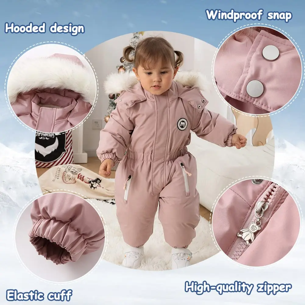 Newborn Warm Cotton Hooded Jumpsuit Infant Rompers Children Overalls Baby Girls and Boys Winter Clothes baby romper