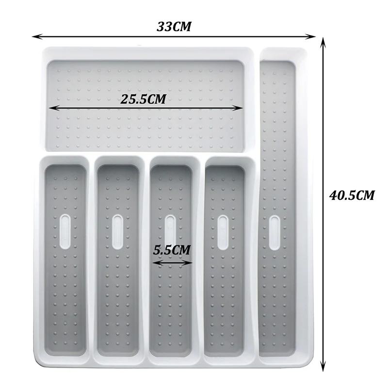 ABS Kitchen Cutlery Storage Knife Fork Tray Drawer Tableware Organizer Spoon Plastic Cutlery Separation Storage Block Holder 6