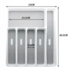 ABS Kitchen Cutlery Storage Knife Fork Tray Drawer Tableware Organizer Spoon Plastic Cutlery Separation Storage Block Holder 6