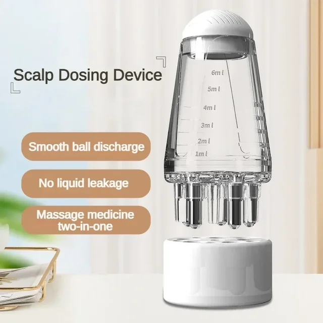 Introducing the Scalp Applicator Minoxidil 1-6ml Essence Hair Growth Fluid Ball Massage Head Drug Delivery Smear Liquid Guide Comb