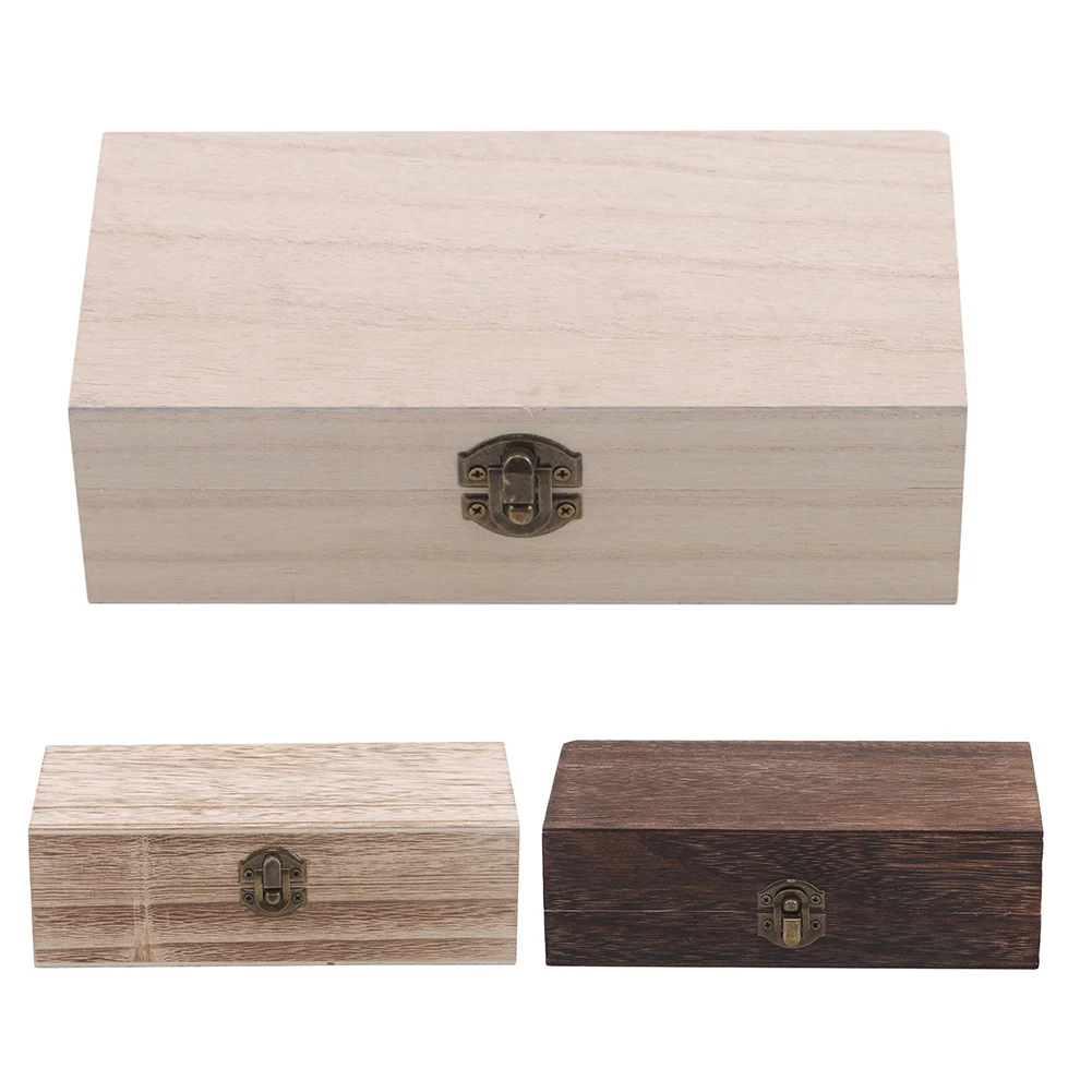 

Wooden Storage Box Retro Wooden Rectangular Box Collection Craft Gift Box Household Tools Organizer