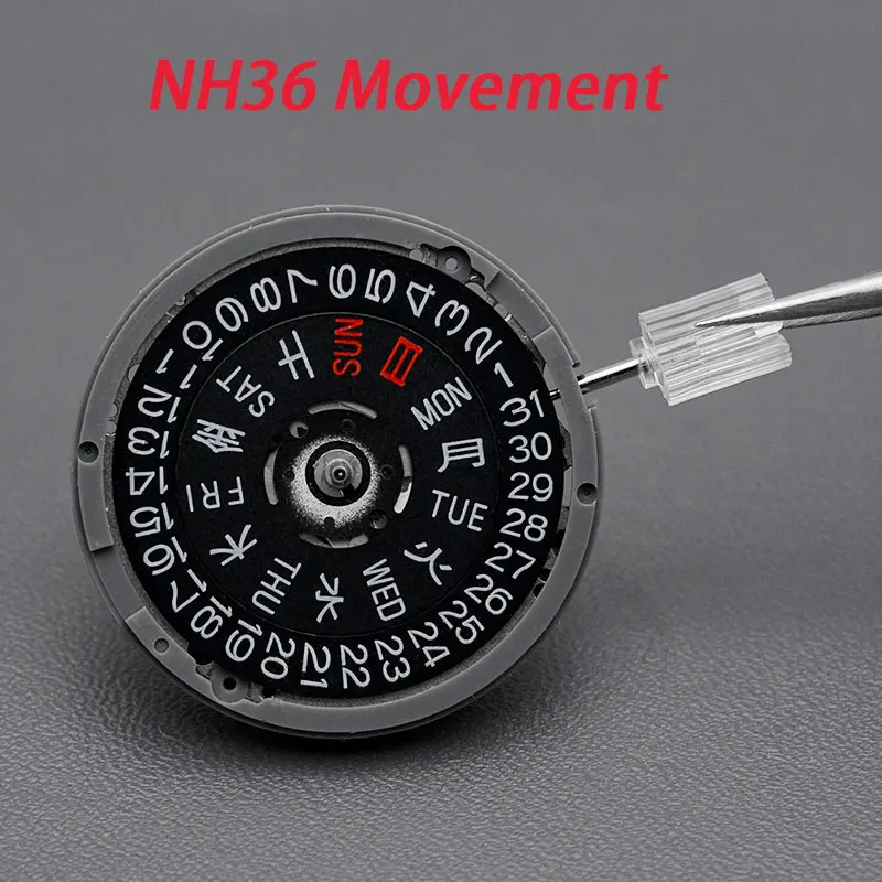 

Seiko NH35 NH36 Automatic Movement With Black Week/Window Luxury Date High Accuracy Automatic Mechanical Watch Wrist