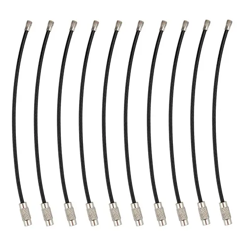 50~10pcs 10/15CM Stainless Steel Keychain Tag Rope Wire Cable Loop Screw Lock Gadget Rings Key Keyring Circle Camp Rope Fittings - Image 7
