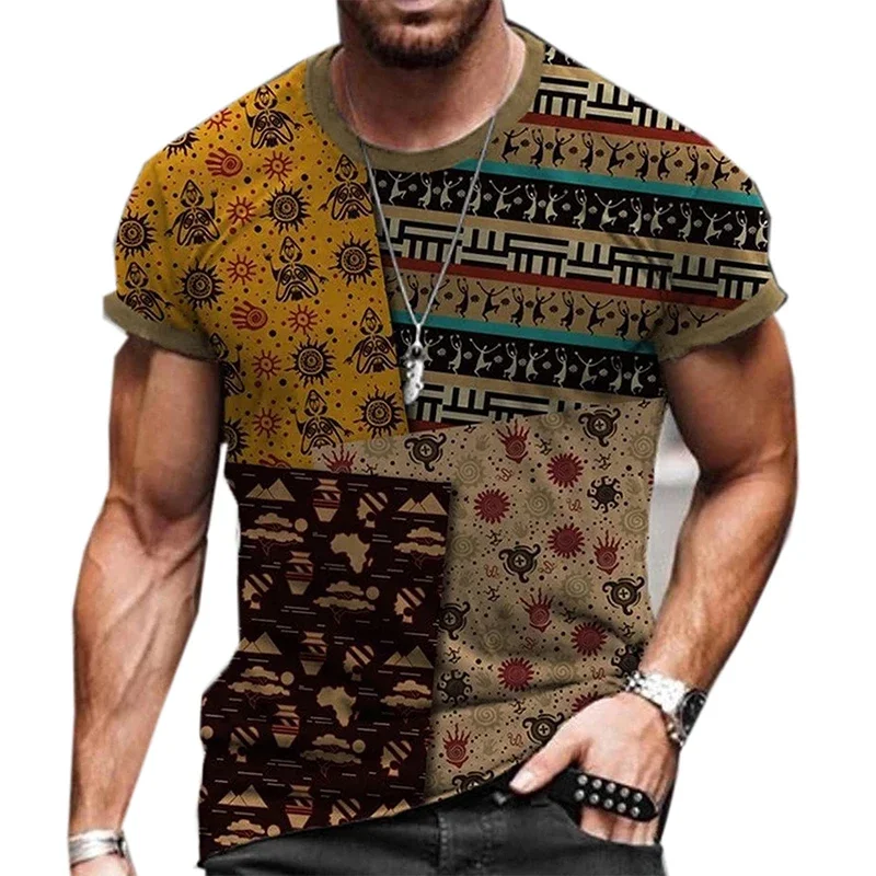 

African Graphic T Shirts Colourful Abstract Art 3D Print Men Woman T-shirt Holiday Streetwear Harajuku Kids Tops Tees Clothing