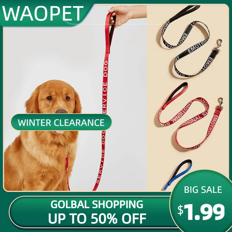 Dogs Leashes Work Service Dog Emotional Support Dog Rope Durable Nylon Padded Handle Reflective Lead Belt Dog Walking Leash Pug