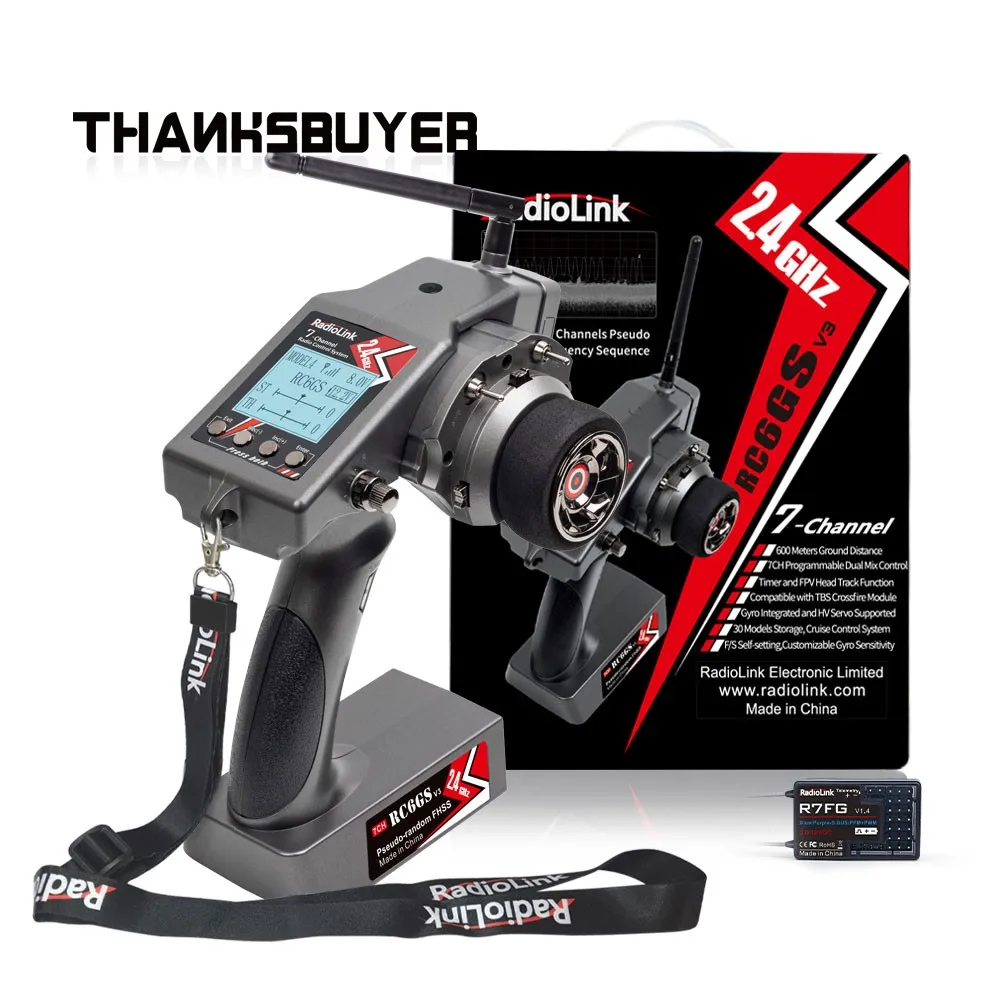 

Radiolink RC6GS V3 + R7FG 7CH 600M/1968.5FT RC Receiver Transmitter 2.4G RC TX RX for RC Car Boat