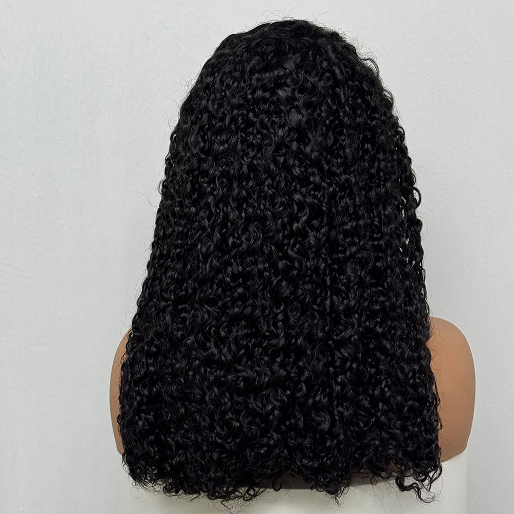 350% Density SDD Double Drawn Pixie Cut Kinky Jerry Curly Wave Human Hair Wigs 13x4 Lace Frontal Human Hair Wig for Black Women