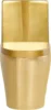 Dual-Flush Elongated One-Piece Toilet with High Efficiency Flush in Shiny Gold The sharply modern forms of the one-piece toilets 2