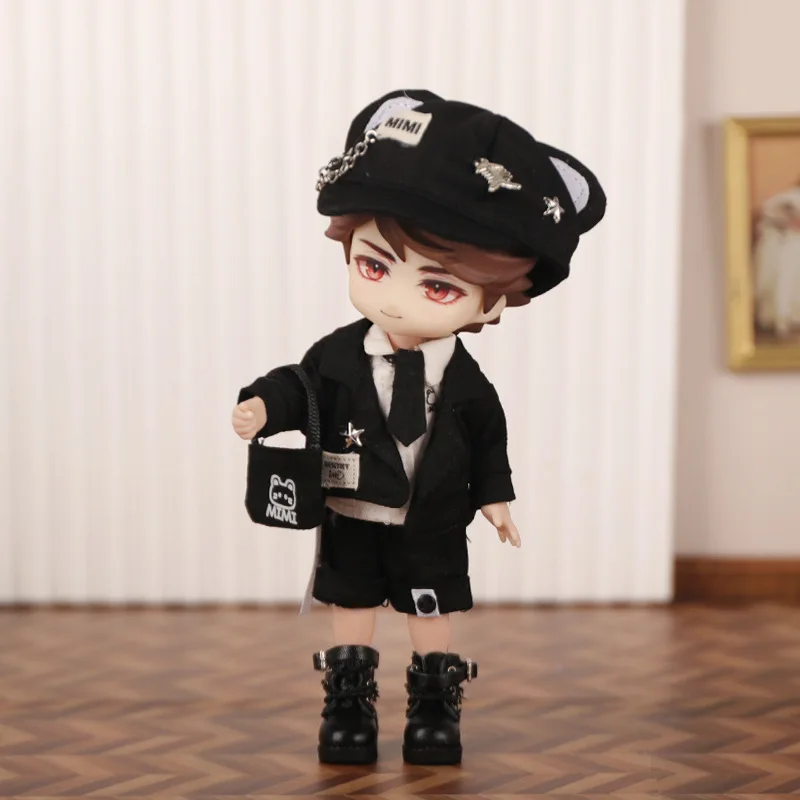 ob11 Clother Cute Uniform Molly Doll Gentleman Suit Clothes Shirt Tie Decoration Fishbone Razor Hat 12 Points Bjd GSC Body 6