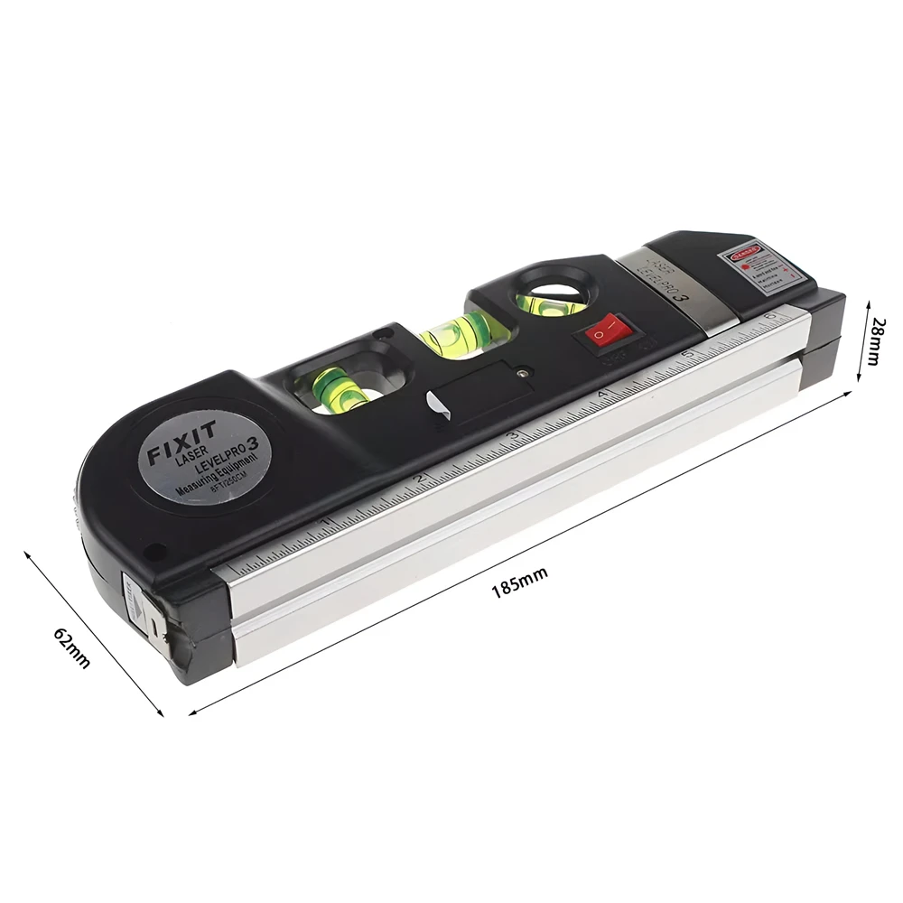 Laser Level Home Multi-function High Precise Laser Leveling Instrument with Steel Ruler Cross Straight Line Measuring Tools