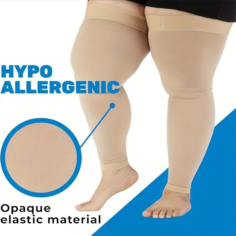 1 Pair  Oversized Sports Compression Knee-High And Three-Quarter Length Segmented Pressure Socks in Sizes 2XL to 7XL.