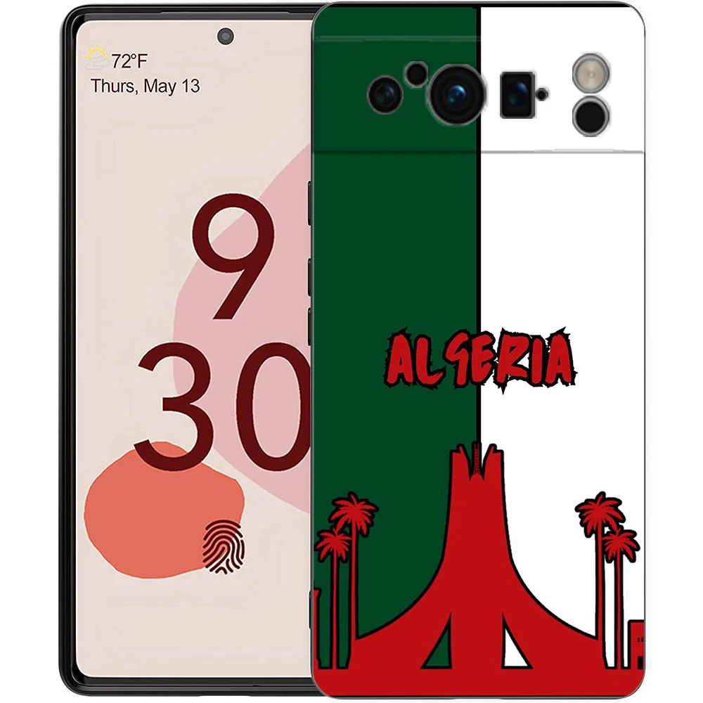 Algeria Passport Soft Shockproof TPU Phone Case - Black Cover