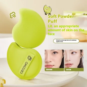 2PCS Makeup Blender Puff Air Cushion Foundation Sponge Loose Powder Puffs Mango-shaped Cosmetic Applicator Tool Wholesale