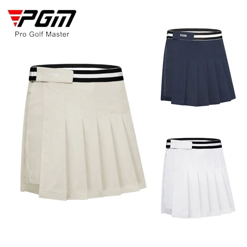 PGM Women Golf Short Skirt Ladies Breathable Pleated Pantskirts Girl Detachable Sport Short Skirts Elastic Waistband Golf Skort